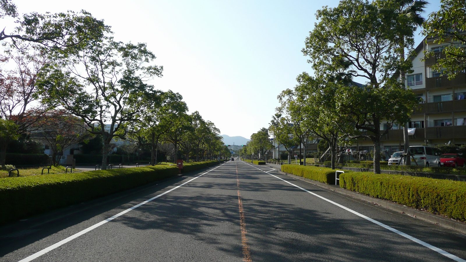宮崎県道368号勢田木崎線沿いの街並み