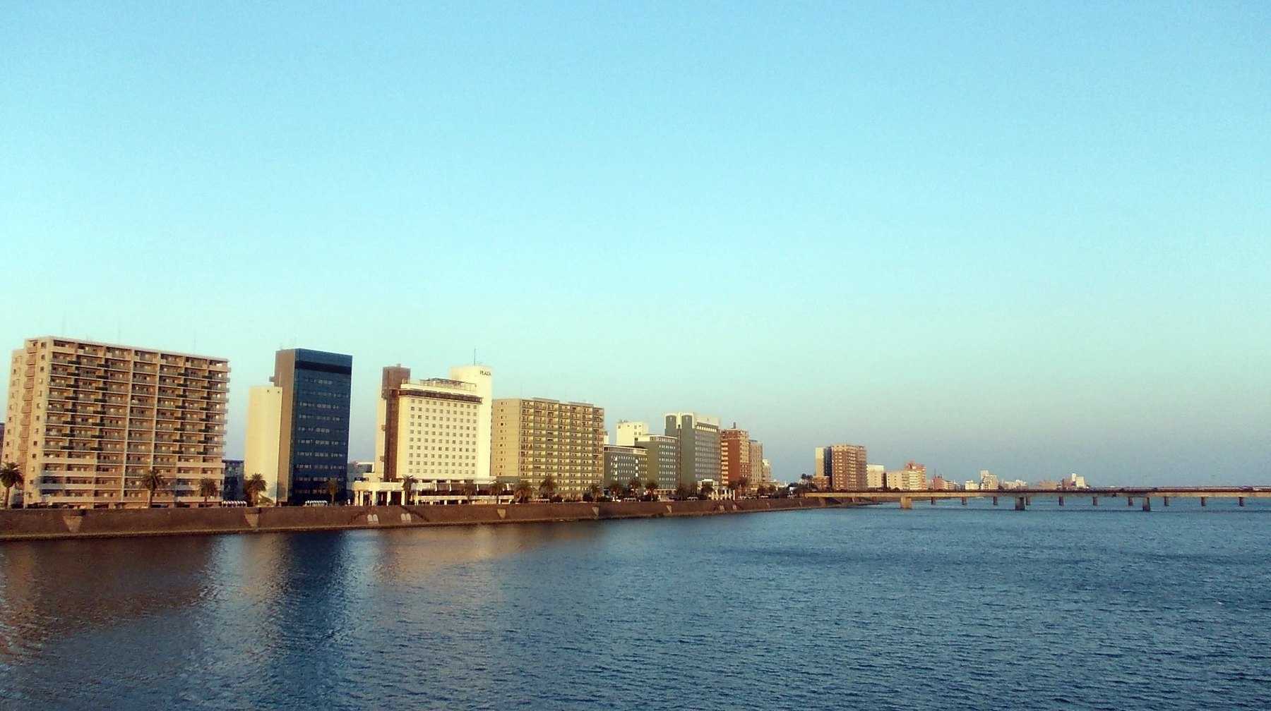大淀川と市街地の風景