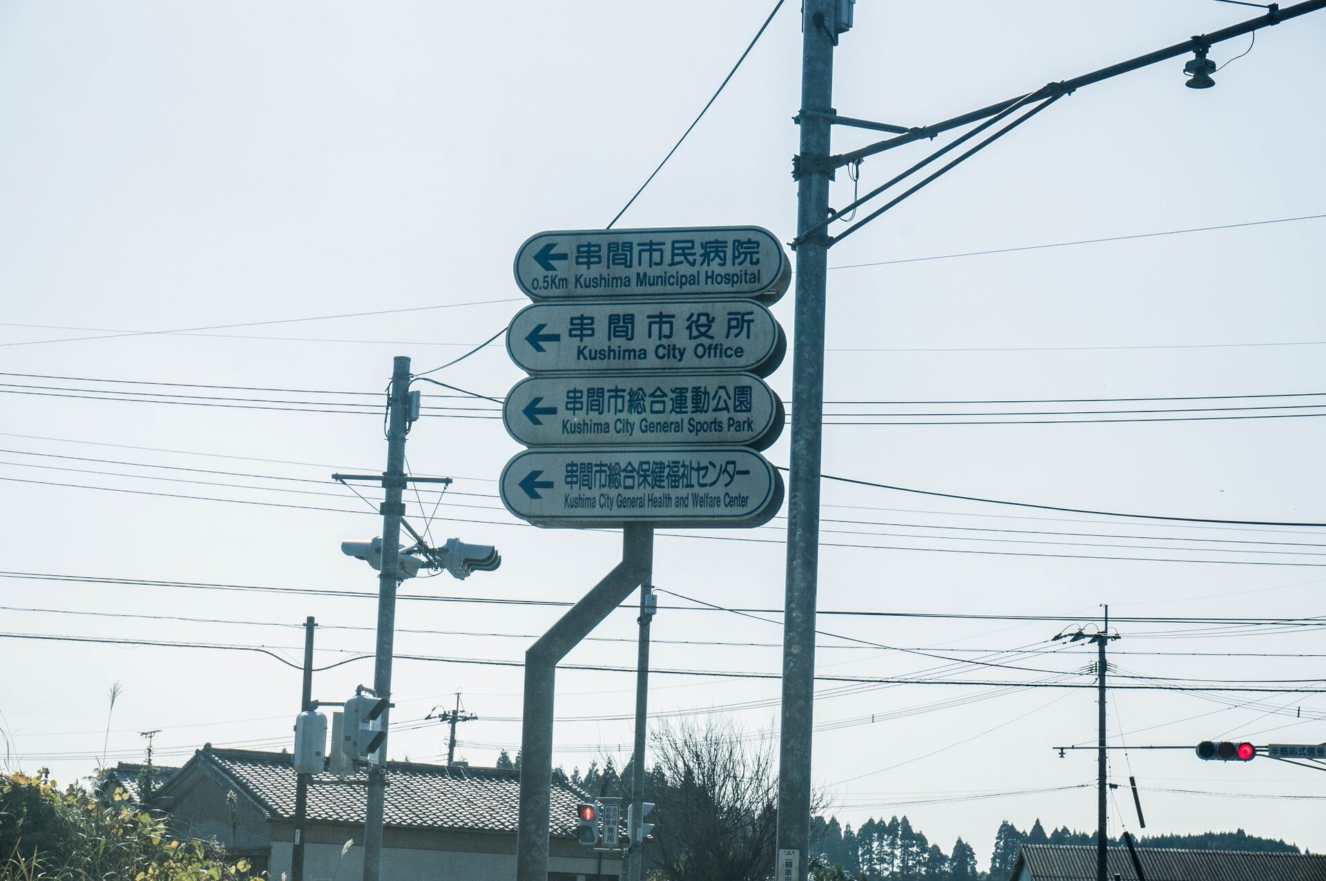 串間市中心部の交差点